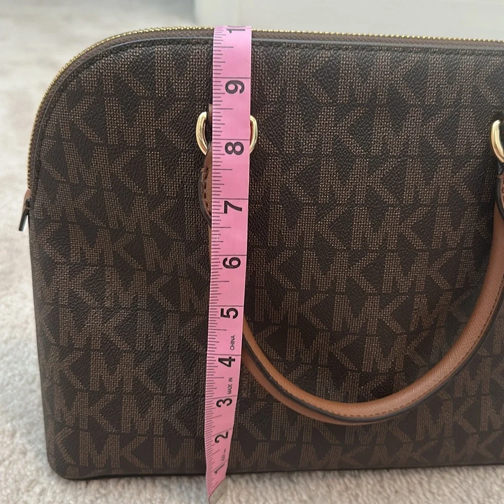 Michael KORS Signature Logo Brown Handbag Tote - Picture 4 of 9